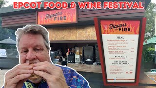 Trying foods from the Flavors From Fire booth at Epcots Food amp Wine Festival [upl. by Tempest]