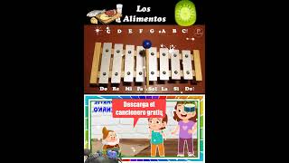 🎶los alimentos que rico son  canciones en xilófono  SONGS ON XYLOPHONE Tutorial 🎶 [upl. by Nolyarg87]