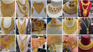 New gold necklace designs 2023 bridal gold necklace set designs 2023  gold jewelry  jewellery [upl. by Aenyl]