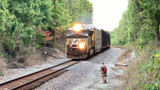 CSX Train Passes Then This Happens As I Show My Radio CSX Train Knocks Down Signal  NS Trains [upl. by Burleigh150]