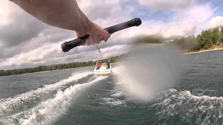 man catches beer can thrown from boat while skiing using gopros [upl. by Rhodie]