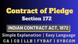 Contract of Pledge  Indian Contract Act [upl. by Selassie]