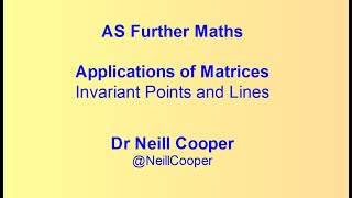 AS Further Maths Invariant Points and Lines [upl. by Aid]