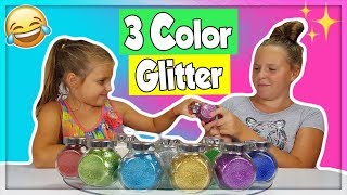 3 COLORS OF GLITTER SLIME CHALLENGE [upl. by Attekahs]