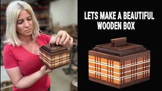 How to make a beautiful wooden box Step by step tutorialEasy woodworking project [upl. by Okir760]