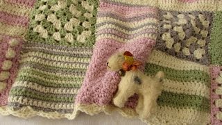 How to crochet a granny square baby blanket for beginners [upl. by Norbel950]