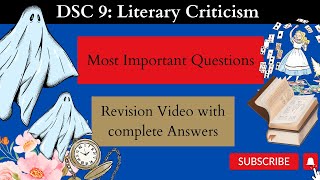 Literary Criticism Most Important Questions Detailed explanation DU RegularSolNCWEB [upl. by Anton]