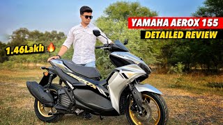 2024 Yamaha Aerox 155 Detailed Review  Is it worth buying scooter or not [upl. by Chirlin]