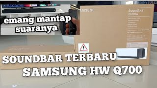 Unboxing Samsung Soundbar Terbaru HW Q700A Emang keren Suaranya [upl. by Nylirahs650]