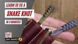 How to tie a paracord snake knot lanyard in 3 minutes [upl. by Esertap]