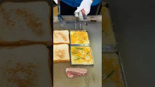 Bacon Ham Cheese Toast  Korean street food shortsvideo [upl. by Einhpets]