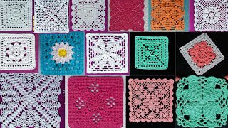 Patrones de Granny Square Cuadrados Carpetas para Realizar proyectosCrochet Projects Patterns [upl. by Annaeerb]