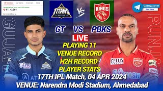 🔴LIVE GT vs PBKS Live Prediction  GUJ vs PJB Live  Gujarat vs Punjab 17TH IPL LIVE [upl. by Cortney516]