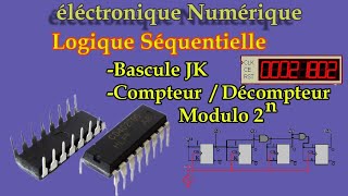 Logique Séquentielle Bascuke JK Compteur Décompteur Synchrone et Asynchrone [upl. by Dnanidref]