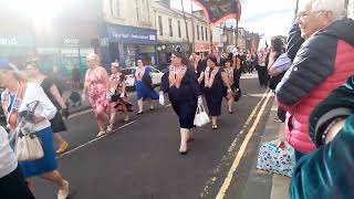 Wishaw main street Orange walk marching flute band 6th July 2024 Saturday evening Lanarkshire [upl. by Analed89]