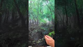 Jan zacząć malować krzewy na obrazie  dla początkujących painting art tutorial travel artist [upl. by Drofla]