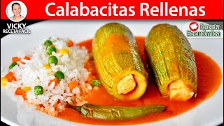 CALABACITAS RELLENAS  Vicky Receta Facil [upl. by Polinski217]