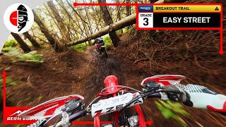 Berm Buster  Husqvarna Loop ⚪ BREAKOUT TRAIL ⚠️ Easy Street Grade 3 [upl. by Esylle]