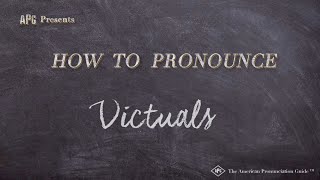 How to Pronounce Victuals Real Life Examples [upl. by Sakul]