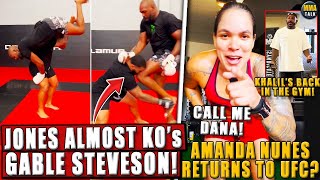 Jon Jones ALMOST KNOCKS OUT Gable Steveson Amanda Nunes RETURNS to UFC Usman RESPONDS to Buckley [upl. by Zennas143]