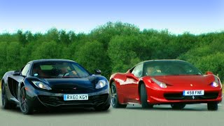 McLaren MP412c vs Ferrari 458 Italia  Fifth Gear [upl. by Nylkaj946]