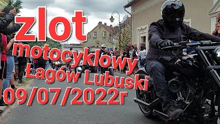 Zlot motocyklowy Łagów Lubuski 2022 r  przejście ulicami miasta [upl. by Polky589]