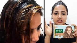 streax hair colour highlights  Streax Ultralights Hair Highlighting Review and live Result [upl. by Annaihs772]