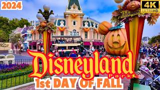 Disneyland Walkthrough First Day of Fall September Halloween Season decorations 2024 4K [upl. by Barbra]