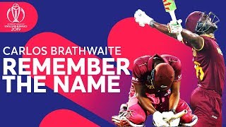 Carlos Brathwaite  quotREMEMBER THE NAMEquot  2016 vs 2019 CWC Innings  ICC Cricket World Cup 2019 [upl. by Eedolem]