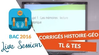 Bac 2016  Corrigés dHistoireGéo  Terminales ES et L [upl. by Leiuqeze]