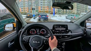 2024 Kia Picanto  GTline 12 84hp AMT  POV Test Drive review  Consumption  4k HDR quality [upl. by Eriam]