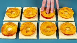 Dessert in 5 minutes Just puff pastry and 2 apples [upl. by Appledorf]