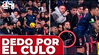 Un aficionado mete un dedo en el culo a LUCAS OCAMPOS en el RAYO VALLECANO  SEVILLA [upl. by Lahsiv]