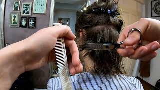 Mullet Haircut ASMR No talking No Hairdryer [upl. by Nilkcaj]