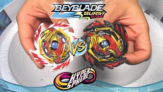 HYPERSPHERE BATTLE ERASE DEVOLOS vs VENOM DEVOLOS Beyblade Burst Rise [upl. by Martita209]