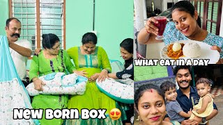 WHAT EAT IN A DAY  UNBOX NEW BORN BOX ❤️ [upl. by Neraa427]