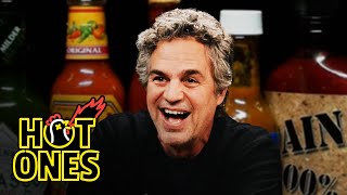 Mark Ruffalo Suffers For His Art While Eating Spicy Wings  Hot Ones [upl. by Oramlub]