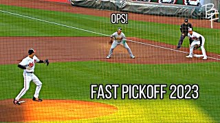 MLB  Fast pickoffs 2023  best Compilation [upl. by Summer]