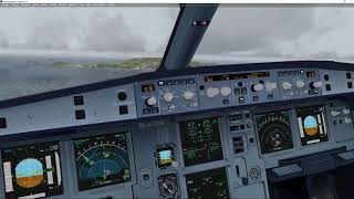 Prepar3D V41  FSLabs A320 Skiathos NDB 20 Approach with crosswind [upl. by Aicia]