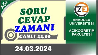 AÖF 24 03 2024 Canlı  Sınavlar Bitti  Soruların Açıklanmasını Bekliyoruz [upl. by Ahouh692]