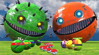 ROBOT PACMAN VS MONSTER PACMAN USE POKEMON NEW fun ADVENTURE PACMAN POKEMON [upl. by Anelle141]