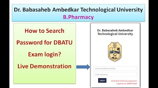 DBATU Online Exam  How to find Password for Exam login [upl. by Domingo]