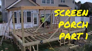 Building a Deck With a Screen Porch  PART 1 [upl. by Nylatsyrk]