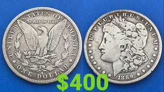 US 1889 ONE DOLLAR COIN S VALUE  REVIEW Silver Morgan Dollar [upl. by Namad]