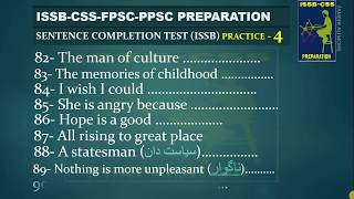 sentence complete test SCT ISSB practice 4  ISSB  English sentence [upl. by Euqinay581]