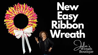 How to Make a Ribbon Wreath  Easy DIY Ribbon Wreath  Easy Wreath Tutorials [upl. by Yesnil]