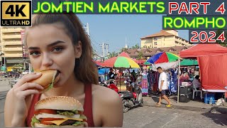 Jomtien Food Markets Part 4 Rompho Market Dinner and Breakfast time 2024 January Pattaya Thailand [upl. by Htims]