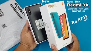 Redmi 9A Unboxing  First Look  2Gb 32Gb Rs6799  Redmi 9A Retail Unit Hands On First Look [upl. by Segalman]