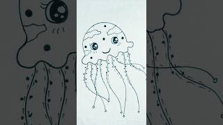 How to Draw Jellyfish  easy jellyfish drawing  easy fish drawing jellyfish easydrawing shorts [upl. by Aken]