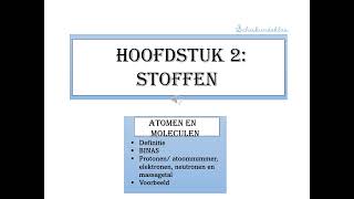 vmbo Hoofdstuk 2 Stoffen Atomen en moleculen [upl. by Esertak]